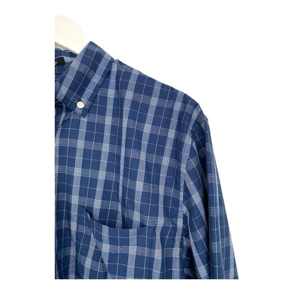 NEW $58 Denim & Flower Mens Cotton Long Sleeve Button Slim Fit Shirt Navy Size M - Picture 5 of 10